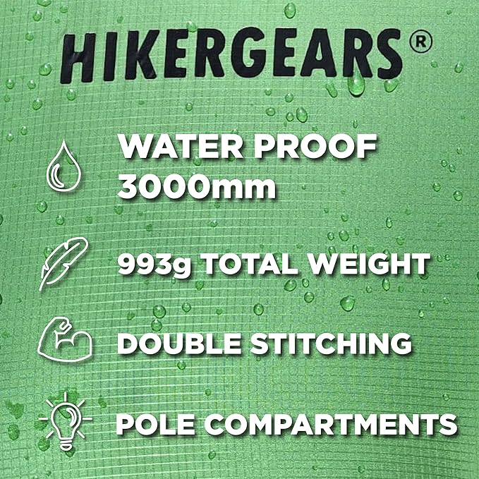 Camping Tarp 10x10 ft (3x3 m) Waterproof Lightweight Rain Fly - Backpacking, Hammock Shelter, Emergency Survival Tent, Durable, Compact All-Weather Cover