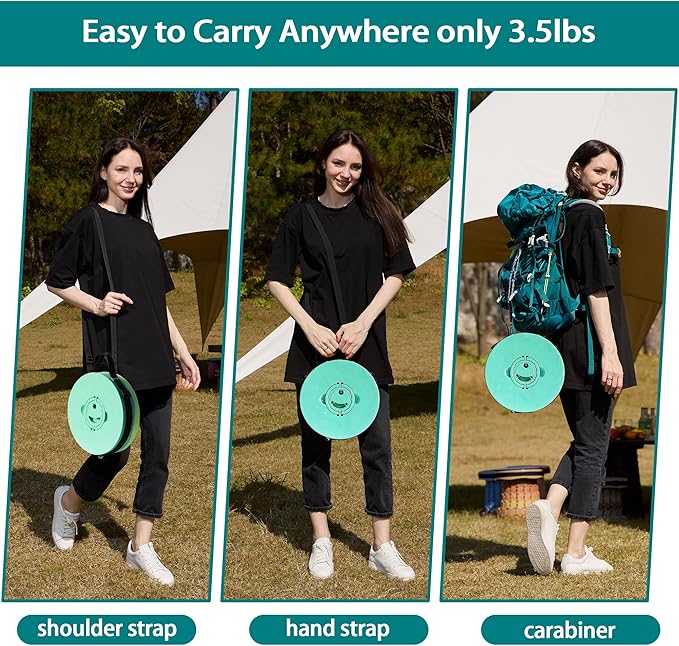 ALEVMOOM Upgraded XXL 50 Portable Collapsible Stool with Cushion,Telescoping Folding Stool for Adults,Yet More Sturdy Camping Stool with Load Capacity 1000lbs,for Outdoor Garden Hiking BBQ