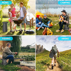 Upgraded Collapsible Stool with Adjustable Strap,Lightweight Folding Stool,Load Capacity 400lbs,Retractable Camping Stool Portable Folding Chair or Travel Footrest for Outdoor Fishing Hiking BBQ