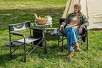 SUNNYFEEL Oversized Camping Directors Chair 2 Pack, Portable Folding Lawn Chairs for Adults Heavy Duty with Side Table,Pocket for Beach, Fishing,Picnic,Concert Outdoor, Foldable Camp Chairs