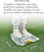 5 Gallon Water Jug(16x13.2x7in)and 2.6Gal Collapsible Water Bag Set of 2,BPA Free Water Tank Overlanding Gear Containers, Camping Essential Leak-Proof Black Portable Water Storage, Outdoors Hiking RV