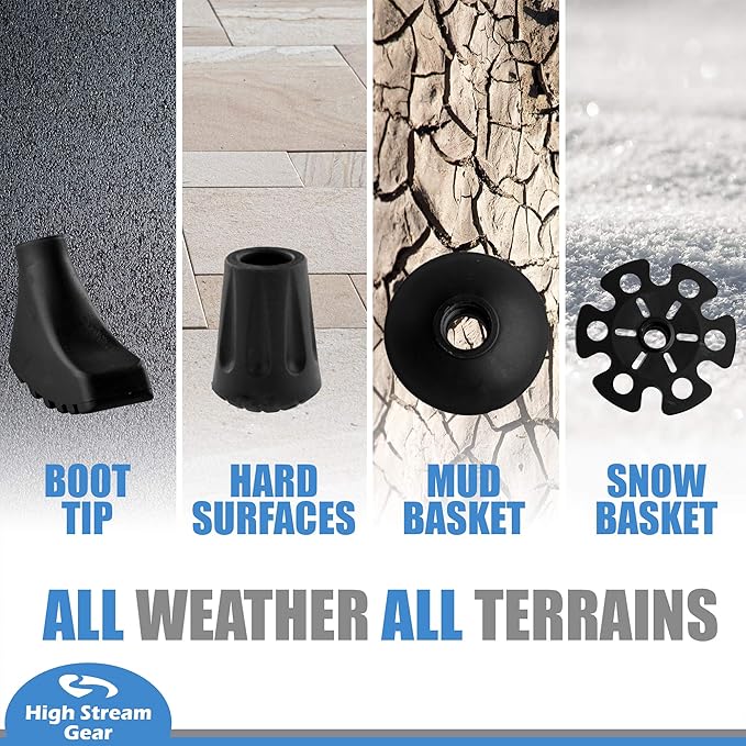 Walking Sticks for Men & Women - 14.5" Foldable Hiking Poles for Backpacking, Exercising and Traveling, Set of 2 Aluminum Nordic Collapsible Trekking Poles