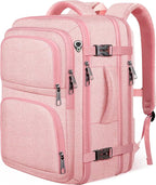 Travel Backpack for Women, Expandable Carry on Backpack, TSA 17.3 inch Laptop Bag Flight Approved, Lightweight Waterproof Business Luggage Bag, Travel Gifts for Women, Pink