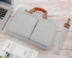 Lacdo 360° Protective Laptop Shoulder Bag for 15 inch MacBook Air M5/A3448 (2026), M4 A3241 2025, M3 A3114, M2 A2941 2024-2023, 15 inch MacBook Pro A1990 A1707, Dell XPS 15 Computer Case Bag, Gray