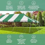 Party Tents Direct 20'x40' Weekender Canopy Pole Tent - Easy Up Canopy Tent with 160 Person Capacity - Outdoor Canopies for Parties, Weddings, & Events (Green/White Top)
