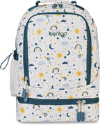 Bentgo Kids 2-in-1 Backpack & Insulated Lunch Bag - Durable 16” Backpack & Lunch Container in Unique Prints for School & Travel - Water Resistant, Padded & Large Compartments (Friendly Skies)