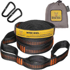 Wise Owl Outfitters Hammock Straps for Trees – 10ft Heavy-Duty Tree Hanging Kit with Carabiners, 38 Loops & Hooks – Essential Hammock Accessories for Camping
