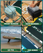 11'6×35" Super Wide Inflatable Stand Up Paddle Board, Ultra Stable SUP Board for Adults, 450lb Capacity with Shoulder Strap, 100L Backpack, Removable US Fin, Floating Paddle, Safety Leash