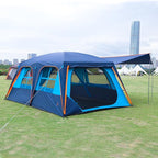 KTT Extra Large Tent 12 Person,Awning Family Cabin Tents,2 Rooms,3 Doors and 3 Windows with Mesh,Straight Wall,Waterproof,Double Layer,Big Tent for Outdoor,Picnic,Camping,Family Gathering