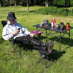 Opliy Camping Stool 2 Pack,13 Inch Portable Folding Stool for Outdoor Gardening and Beach Hiking Fishing,Foot Stool with Carry Bag (Black)