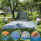 Large Beach Blanket 9FT Foldable Lightweight Picnic Mat Portable Camping Tarp Tent Blankets Washable Quick Dry Rug Compact Beach Mats Hiking Outdoor Essentials (Gray/Orange 118"*110"/9.19ft×9.84ft)