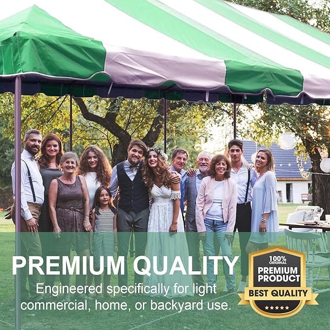 Party Tents Direct 20'x40' Weekender Canopy Pole Tent - Easy Up Canopy Tent with 160 Person Capacity - Outdoor Canopies for Parties, Weddings, & Events (Green/White Top)