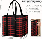 WISELIFE Reusable Grocery Bags 6 Pack,Large Grocery Tote Bag Water Resistant Shopping Bags Foldable Grocery Bag for Clothes,Shoes and Picnic,Red