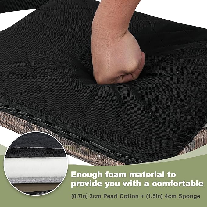 URMONA 1PCS Portable Hunting Seat Cushion, 16.5 x 14.1 x2.3in Thickening Lightweight Outdoor Cushion, Waterproof Sponge Dirty Proof Pad for Hunting, Camping, Stadium, Outdoor Sports(Reed Camouflage)
