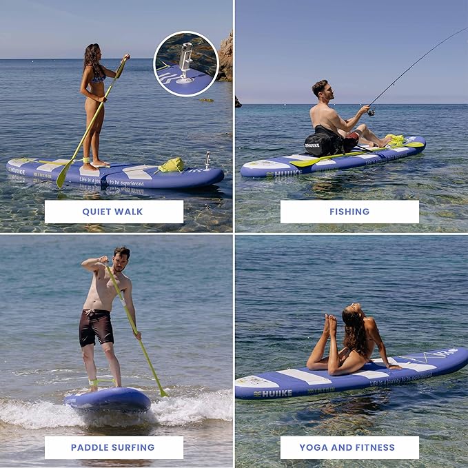 Inflatable Paddle Board for Adults with Accessories Included, Oar, Fins, Pump. Stand Up Paddleboard Great Stability and Resistance. 10’ x 33" x 5.9", Maximum Load 286 lb