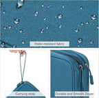 FYY Electronic Organizer, Extra Large Travel Cable Organizer Bag Pouch Portable Waterproof Double Layers All-in-One Storage Bag for iPad, Cable, Power Bank, Laptop Charger for Office/Home, Dark Green