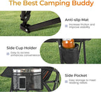 ALPHA CAMP Heavy Duty High Back Camping Chairs with Cup Holder Oversized Folding Chair Outdoor Chair with Headrest,Lawn with Side Pocket for Lawn, Sports and Fishing, 500lbs