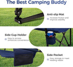 ALPHA CAMP Heavy Duty High Back Camping Chairs with Cup Holder Oversized Folding Chair Outdoor Chair with Headrest,Lawn with Side Pocket for Lawn, Sports and Fishing, 500lbs