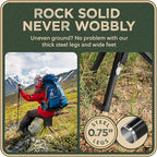 Foldable Tripod 13.4'' Stool - Ultra Portable Seat, Best for Youth+Pocket - 1 lb Camping Stool, 3 Legged Strong Steel Stool, Height: 13.4 inches (Black)