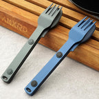 Magnetic Camping Utensils Set, Knife, Fork & Spoon Cutlery Set, Portable & Reusable Metal Aluminum Travel Flatware, 3-PACK, Gray