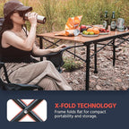 OUTSIDER Folding Camping Table Adjustable Height Foldable Roll-up Aluminum Camp Table Portable Table with Carry Bag - for Outdoor Cooking, Beach, Picnic, BBQ, Travel Style2