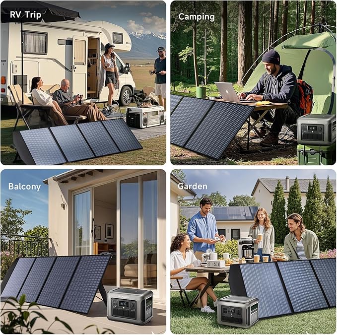 ALLPOWERS SP033 200W Portable Solar Panel Foldable, 23% High Efficiency Solar Charger with MC4 Connectors for Power Station, RV, Camping, Home Use, Compact Folding Solar Panel（SP033-200W