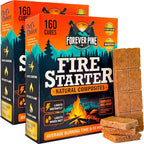 Fire Starter Cubes, 320 pcs- Easy BBQ Ignition - Natural, Waterproof & Odorless Firestarter Squares for Campfire, Charcoal Grill, Outdoor Fire Pit, Wood Stove, Fireplace, Logs - Camping Essentials