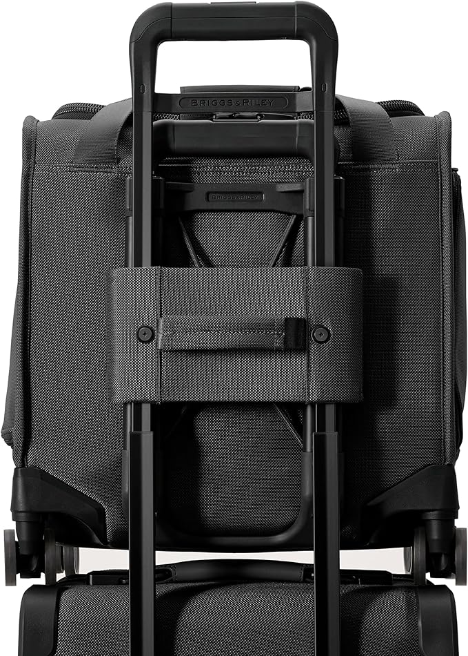 Briggs & Riley Cabin Spinner - Carry On Luggage for Travel, Suitcases with Wheels, Softside Rolling Bag for Men & Women, Fits Under Plane Seat, Interlocking Handle - Baseline Collection, Black