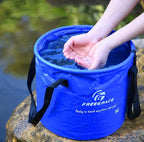 Premium Collapsible Bucket by Freegrace - Compact Portable Folding Water Container - Lightweight & Durable - Includes Handy Tool Mesh Pocket