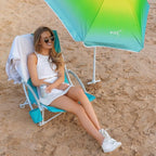 Nice C Beach Chair, Beach Chairs for Adults with Umbrella and Cooler, High Back, Cup Holder & Carry Bag & Heavy Duty Compact Outdoor, Camping (One Blue)