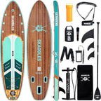 11' Inflatable Stand Up Paddle Board – Extra Wide SUP for Adults & Kids of All Skill Levels, Stable Paddleboard with Pump, Fins, Backpack, Accessories & Waterproof Phone Pouch