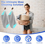 2Pcs Reusable Shoe Washing Machine Bag for Washer and Dryer:Free Up Hands, Prevent Deformation,shoe bag with Zipper Protection Design, Use for all Shoes,Sports Shoes