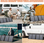 Apowking Portable Solar Panels 40W, Foldable Solar Panel Charger for 100-300W Portable Power Station, with Adjustable Kickstands, DC 18V Output, USB 3.0 and Type-C Ports for Camping Van RV Trip