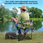 Extra Large Tripod Camping Chair with Backrest Portable Fishing Chair with Cup Holder Lightweight Folding Chair for Hunting, Hiking, Outdoor