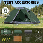 2 Person Backpacking Tent, Waterproof Windproof Two Person Tent, Lightweight Easy Setup 2 Man Tent for Camping Hiking Cycling