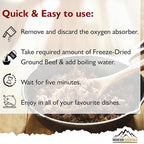 MOUNTAIN ESSENTIALS Freeze-Dried Ground Beef – Pre-Cooked and Ready-to-Eat Hamburger Meat | Everyday Meal Prep, Emergency Food Supply, Camping and Survival Food | 10 Servings per Pouch | Made in USA | 7-Year Shelf Life | Pack of 1