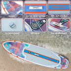 UPWELL 11’6”/11'2”/11'/10'8”/10'6”/10'2” Inflatable Stand Up Paddle Board with sup Accessories Including Backpack, Repairing Kits, Non-Slip Deck, Leash, 3 Fins, Paddle and Hand Pump