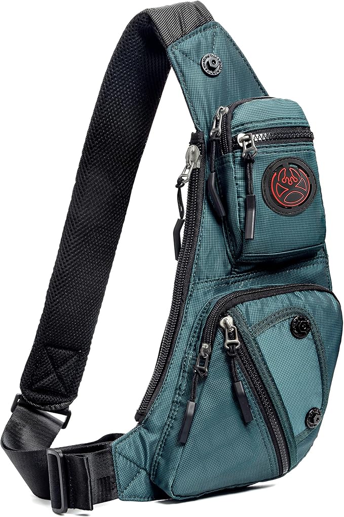 NICGID Sling Bag Chest Shoulder Backpack Crossbody Bags Casual Daypack for Men Women (Dark green-2620N)