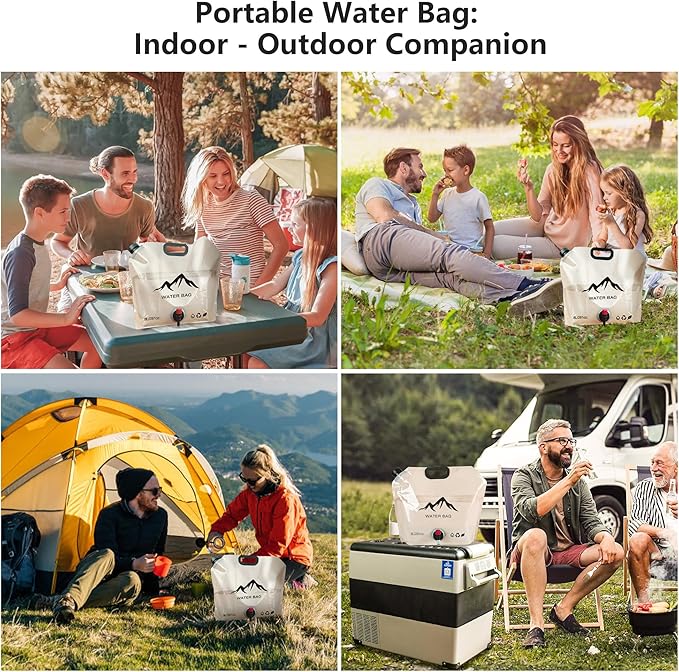 Collapsible Water Container with Spigot, 2.1 Gallon (8L) BPA-Free Portable Water Bladder – Leakproof Foldable Jug for Camping, Emergency Storage, Hiking & Outdoor Travel