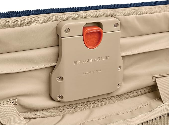 Briggs & Riley 26" Medium Expandable Spinner - Checked Luggage for Travel, Suitcases with Wheels, Softside Rolling Bag for Men & Women, Self-Repairing Zipper - Baseline Collection, Navy