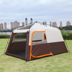 KTT Instant Tent 6 Person(C),Large Family Cabin Tents,Automatic Tent Build Quickly in 60S,2 Rooms,2 Top Windows,3 Doors and 3 Windows with Mesh,Waterproof,Big Tents for Outdoor,Picnic,Camping