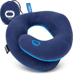 BCOZZY Kids Travel Neck Pillow (8-12 Y/O) – Patented Soft Child Pillow for Head & Chin Support in Car, Airplane, and Road Trip Sleeping. Adjustable Size. Carry Bag. Fully Washable. Medium, Navy