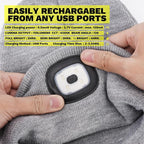 LED Beanie Hat with Light, USB Rechargeable LED Headlamp, Gifts for Men, Him, Husband, Boyfriend, Gifts for Dad, Husband, Father, Grey