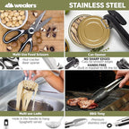 Camp Kitchen Cooking Utensil Set Travel Organizer Grill Accessories Portable Compact Gear for Backpacking BBQ Camping Hiking Travel Cookware Kit Water Resistant Case