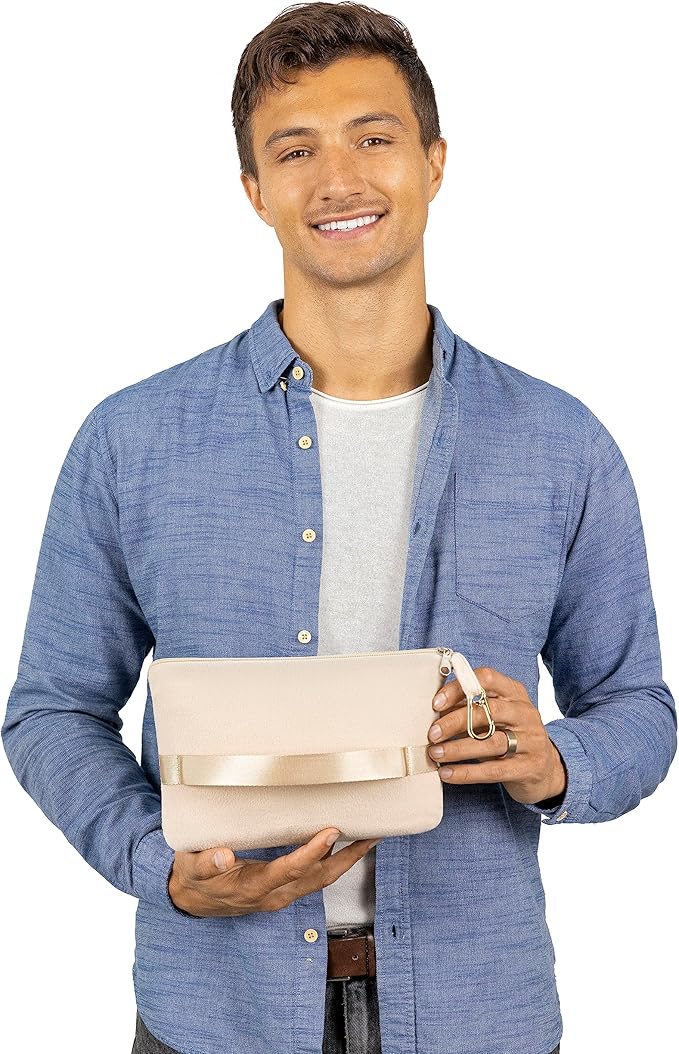 BlueHills Lightweight Travel Blanket Pillows Compact for Two Airplane Traveling Essentials Flight Throws in Bag case with Backpack Clip Compact Large Plane Accessories – Gray and Beige