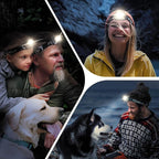 Foxelli LED Headlamp Flashlight for Adults & Kids, Running, Camping, Hiking Head Lamp with White & Red Light, Comfortable Headband, Lightweight & Waterproof, 3 AAA Batteries