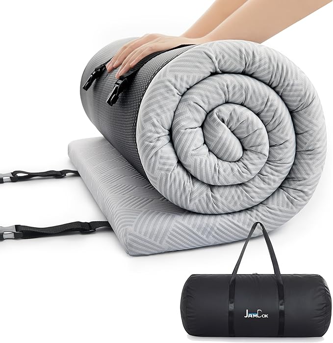 Cooling Foam Camping Mattress for Hot Sleeper,Waterproof Sleeping Pad with Carry Bag,Roll Up Cot Mattress Topper for Summer Camping Bed,Hiking,Car,Portable(75 x 30 x 2 inches)
