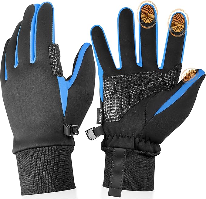 Sukeen Winter Gloves Men Women, Touchscreen Anti-Slip Warm Mens Gloves for Running Driving Cycling Hiking Biking Outdoor