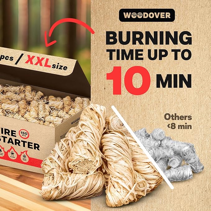 75 pcs Large Fire Starters for Fireplace, Natural Fire Starter for Campfires, for Wood Stove, BBQ, Grill, Pizza Oven, Outdoor Fire Pit, Chimney Charcoal Starter