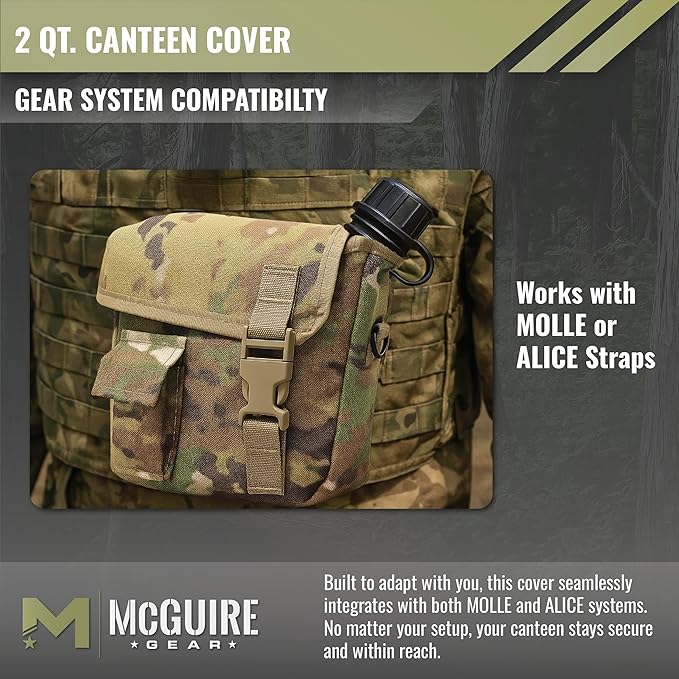 M McGuire Gear 2 Qt. Canteen Cover - OCP, MOLLE/Alice-Compatible, Made in The USA